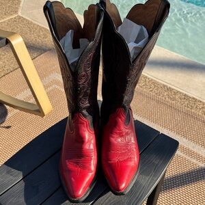 Ariat Red and Black Heeled Boots 8.5